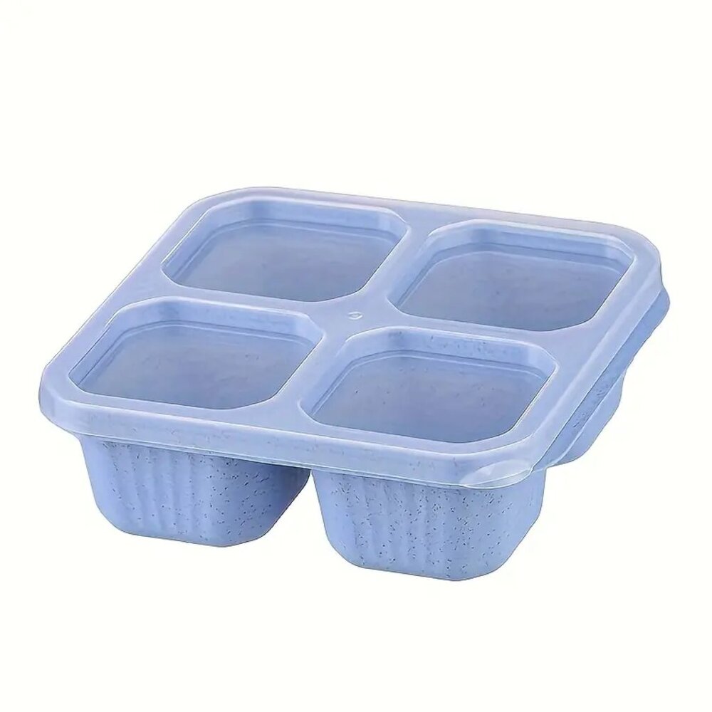 Brand New Blue Portable Box Lid Portion Control Storage Stackable 2 Piece Set - Picture 4 of 6